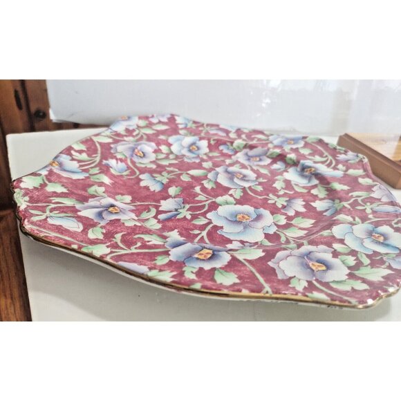 Square Dinner Plate 9 3/4" June Festival by Royal Winton 1930 - Picture 7 of 15